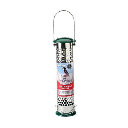 Image of Peckish 60053039 All Weather Suet and Peanut Metal Bird Feeder, Silver, Large