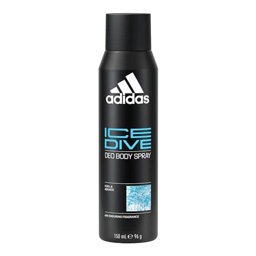 Image of Adidas Ice Dive Cool & Aquatic 48H Enduring Fragrance Deodorant Bodyspray 150ml, Pack of 2