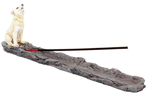 Image of Nemesis Now H2516G6 Wolf Call Incense Burner 29cm White