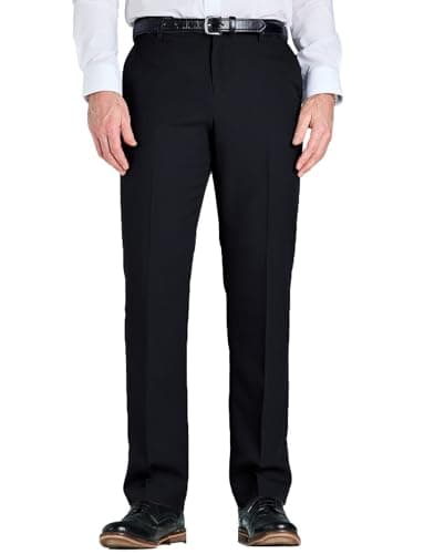 Image of Farah Mens Flex Trouser Pants with Self-Adjusting Waistband Black 36W x 31L