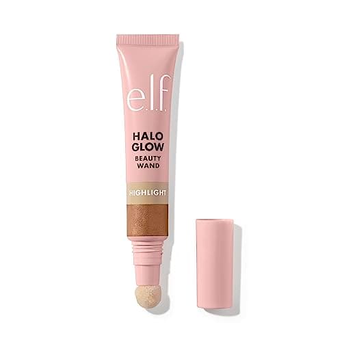 Image of e.l.f. Halo Glow Highlight Beauty Wand, Liquid Highlighter Wand For Luminous, Glowing Skin, Buildable Formula, Vegan and Cruelty-free, Liquid Gold