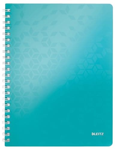 Image of Leitz A4 Flexible Cover Notebook, Ice Blue (Wire Bound, 80 Sheets, Ruled, 90 gsm Ivory Paper, Wow Range), Pack of 1