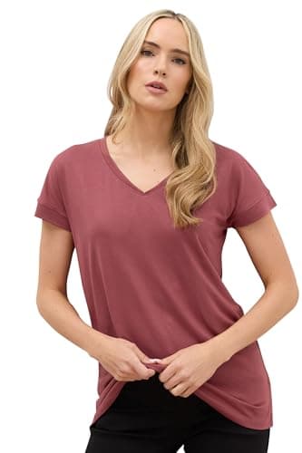 Image of Long Tall Sally - LTS Premium Tall Pink V-Neck Modal T-Shirts - Women's