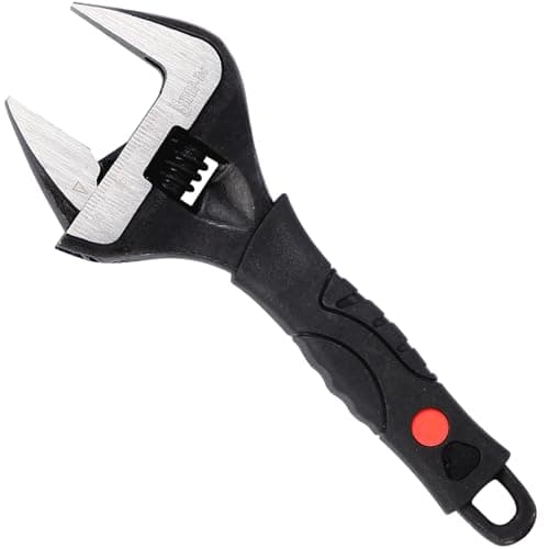 Image of Sharp-tec 6-Inch Adjustable Spanner Wrench (150mm), 34mm Wide Jaw Large Opening, Chrome Vanadium Steel, Black Oxide Finish, Heavy-Duty Plumbing & DIY Tool with Ergonomic Grip