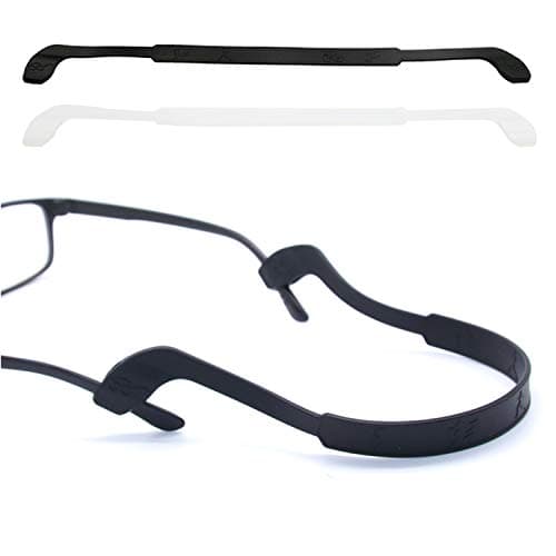 Image of OPUGIT Glasses Strap Anti-Slip Silicone Eyeglass Strap Eyewear Retainers Sports Elastic Soft Sunglass Cord Holder for Men Women,2PCS,Black/White