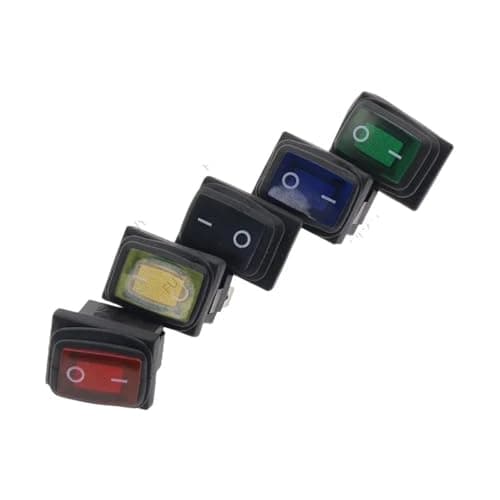 Image of 1PCS KCD1 Waterproof switch 2PIN red not lights button rocker power switch oil-proof and dust-proof ON/OFF AC 250V/6A 125V/10A(2D2P-Red)