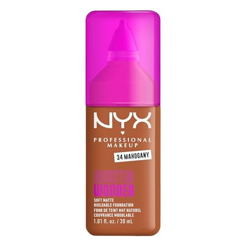 Image of NYX Professional Makeup Make 'EM Wonder, Up to 24 Hour Soft Matte Foundation, Undetectable Finish, Waterproof, Sweat and Transfer Resistant, Shade: 34 Mahogany