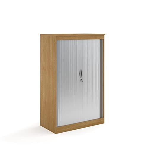 Image of Mr Office Furniture Ltd Systems horizontal tambour door cupboard 1600mm high (Oak)