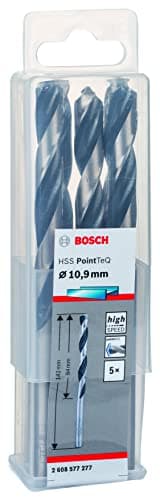Image of Bosch Professional 5-Piece PointTeQ HSS Twist Drill Bit (for Metal, 10.9 x 94 x 142 mm, Drill Driver Accessories)