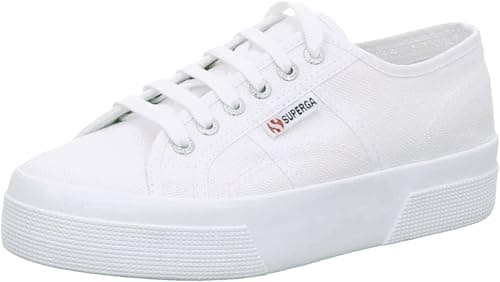 Image of Superga Unisex 2740 Platform Oxford Flat, White, 7.5 UK