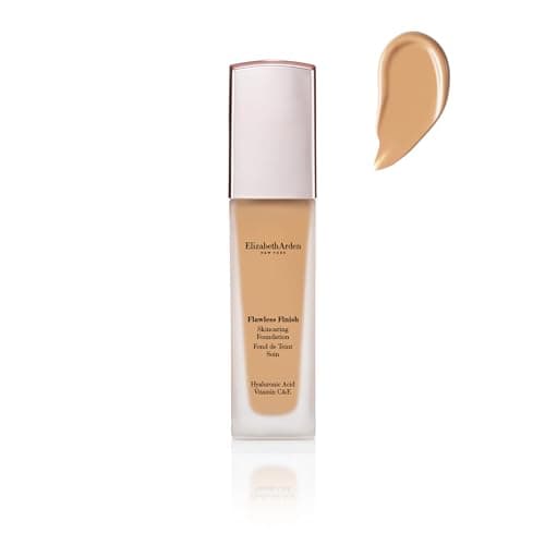 Image of Elizabeth Arden Flawless Finish Skincaring Foundation with Hyaluronic Acid, Vitamins C & E, Longwear Liquid Makeup, Fragrance-Free, Paraben-Free, Dermatologist-Tested, 320N Neutral, 1 oz