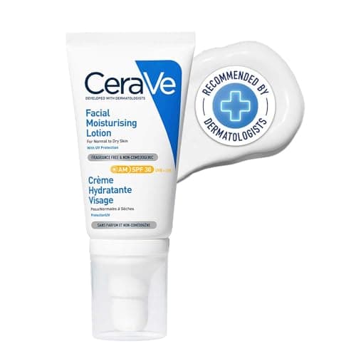 Image of CeraVe AM Facial Moisturising Lotion SPF30 With 3 Essential Ceramides and Hyaluronic Acid, Broad Spectrum UVA/UVB Protection for Normal to Dry Skin, 52ml