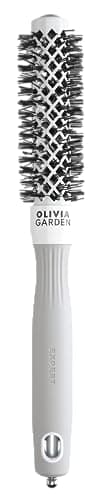 Image of Olivia Garden Expert Blowout Shine – White & Grey - 20 - Ceramic Coated Round Brush for Smooth Blowout, Frizz-Free Hair & Radiant Shine
