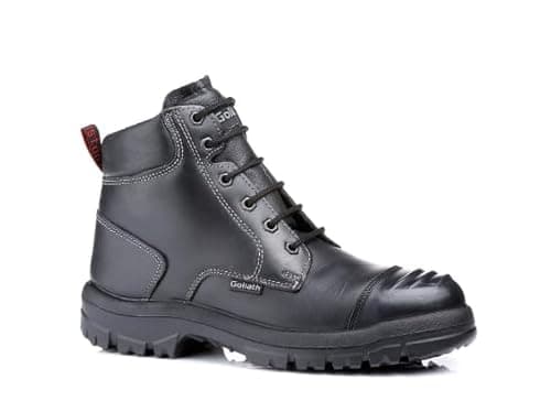 Image of GOLIATH | SDR10CSI SAFETY ANKLE BOOT | Size (9), Black Leather, Steel Toecap, Heat Resistant