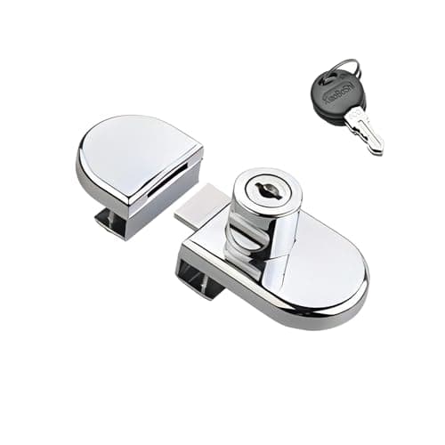 Image of Qrity Glass Cabinet Lock Wine Cabinet Lock, No Drill, for Glass Thickness 5-8mm / 0.2'' - 0.31'' Showcase Mall Display Wine Cabinet Jewelry Door