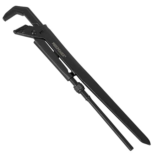 Image of MAXPOWER Swedish Pipe Wrench, Swedish Pipe Spanner Plumbers Spanner Stilsons with 90°Angled Jaw, 215mm/8 1/2 Inch with MAX Opening Capacity 55mm