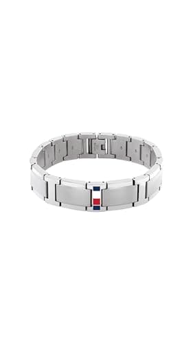 Image of Tommy Hilfiger Jewelry Men's Link Bracelet in Stainless Steel with the Iconic Flag - 2790657