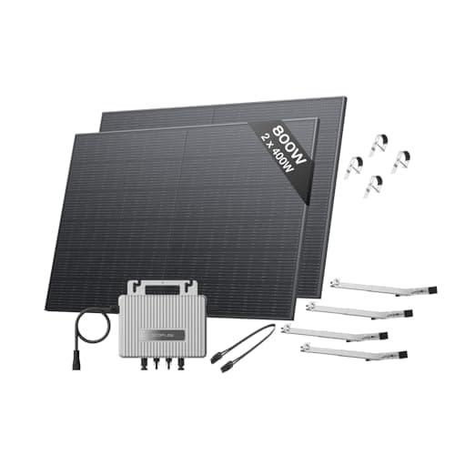 Image of ECOFLOW STREAM Balcony Solar System, 800W Micro Inverter, 2 × 400W PV Solar Panels with 2*Bracket-Lattice Balcony, Smart Grid-Feed Inverter with Wi-Fi & App Control for any Balcony