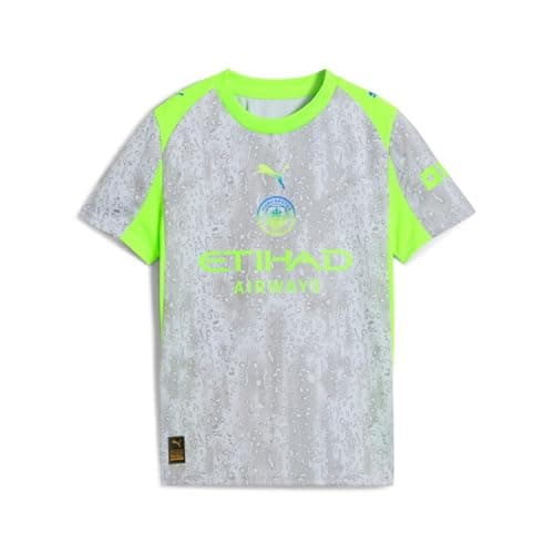 Image of PUMA Manchester City FC Kids' 3rd Jersey 25/26, Blue (Cool Weather x Pro Green), 164