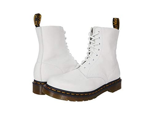 Image of Dr. Martens Women's 8 Eye Combat Boot, Optical White Virginia, 4 UK
