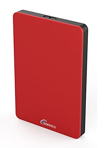 Image of Sonnics 750GB Red External Portable Hard drive USB 3.0 super fast transfer speed for use with Windows PC, Apple Mac, Smart tv, XBOX ONE & PS4