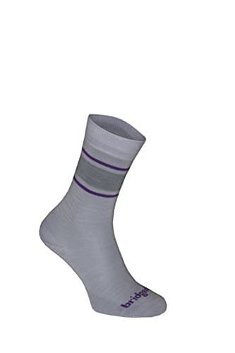 Image of Bridgedale LINER Base Layer Merino Performance Boot-Women's- Small-Lt Grey / Purple