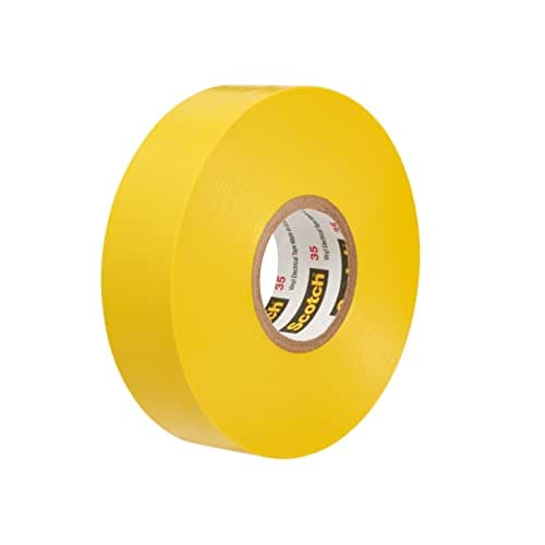 Image of 3M 80611211592 35 Scotch Electrical Colour Coding Tape, Vinyl, 19 mm x 20 m, Yellow