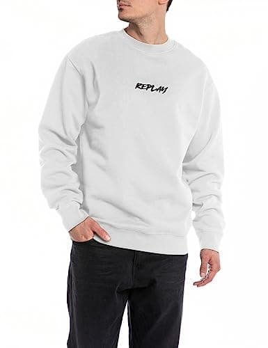 Image of REPLAY men's sweatshirt with logo without hood