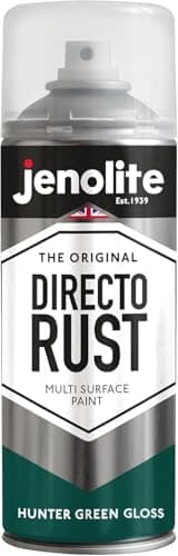 Image of JENOLITE Directorust Hunter Green Gloss - Multi Surface Spray Paint - For Use On Wood, Metal, Plastic, Ceramic & Rusted Surfaces, 400 ml (Pack of 1)