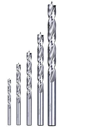 Image of kwb AKKU-TOP FCE Wood Drill Bit Set, 5-Piece Set incl. HSS-M2 Hardwood Drills, Ø 3mm, 4mm, 5mm, 6mm, and 8mm