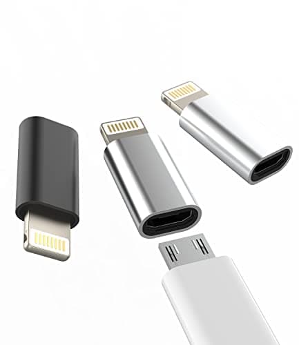 Image of Micro USB to Lightning Adapter（3 Pack）Fast Charging Data Transmission Converter Micro USB Female Cable to Lightning Male Connector Compatible for Iphone 13 12 11 Pro Max Mini Xr Xs X 8 7 6 Ipad