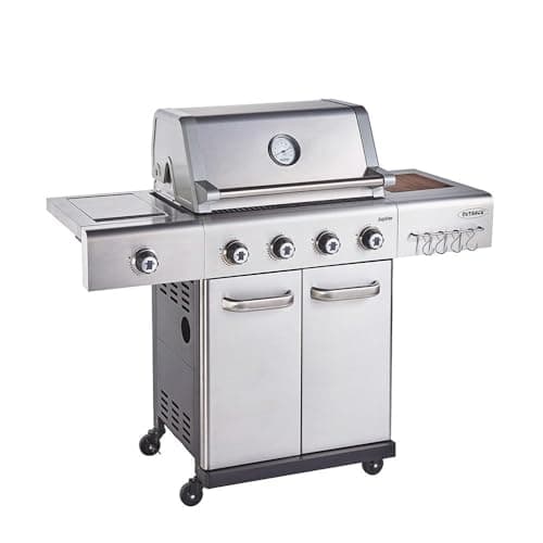 Image of Outback Jupiter - 4 Burner Hybrid BBQ Grill with Side Burner - Stainless Steel
