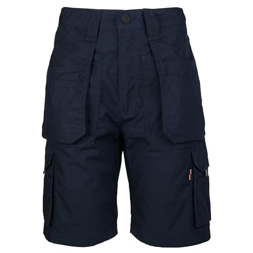 Image of TuffStuff - Navy Enduro Work Shorts, 48" Waist - Durable Ripstop Cargo Shorts with Triple Stitching, YKK Zip, Holster & Hammer Pockets - Durable Easy Care Summer Workwear - Functional Design