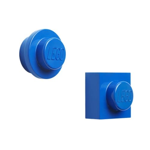 Image of LEGO Magnet Set – Decorative and Colorful Magnets Shaped as Round and Square LEGO Elements – Ideal for Drawings, Postcards, and Notes, Bright Blue