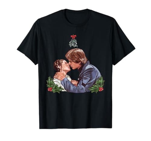 Image of Star Wars Christmas Mistletoe Kiss T-Shirt