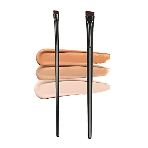 Image of Ksvsonrvi Blade Eyeliner Brush + Eyebrow Brush Set, 2 Pack Fine Angled Eyebrow Tinting Brushes Ultra Thin Flat Eyeliner Makeup Brush Cosmetic Tool
