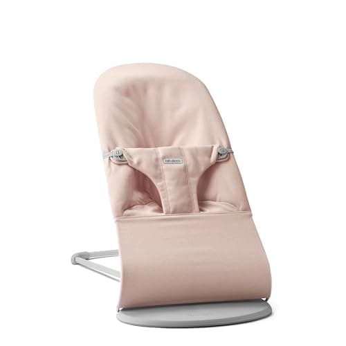 Image of BabyBjörn Bouncer Bliss, Woven Mélange, Light Pink, Ergonomic Baby Bouncer with Natural Rocking for Newborns to Toddlers (3.5–13 kg), Lightweight & Portable