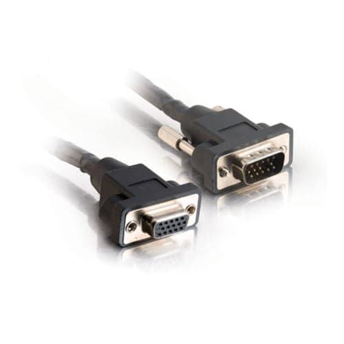 Image of C2G/Cables to Go 52102 Panel Mount HD15 M/F SXGA Monitor Extension Cable (100 Feet, Black)