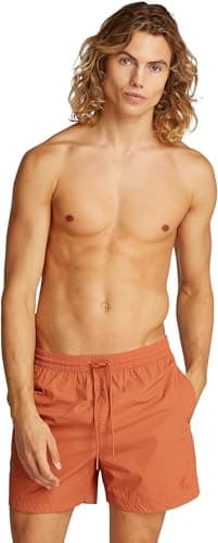 Image of Calvin Klein Men's Medium Drawstring Mid Length Swim Shorts, Orange (Aragon), S