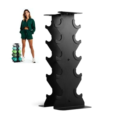 Image of PhysKcal Small Dumbbells Rack, 5-Tier Neoprene Dumbbells Storage Stand, Vertical Dumbbell Tree Stand Weights Holder for Home Gym Exercise Fitness