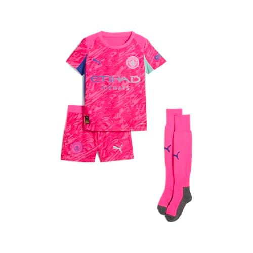 Image of PUMA Kids Unisex Manchester City 25/26 Goalkeeper Minikit Pink Size 116