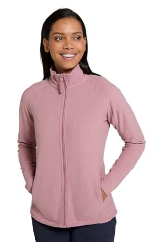 Image of Mountain Warehouse Raso Womens Fleece - Soft Touch Ladies Sweater Top with Full Zip, Microfleece - Best for Spring Summer Daily Use, Outdoors & Travelling Bright Pink Women's Size 12