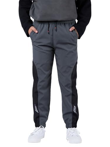 Image of SERENYOU Boys Waterproof Trousers Softshell Trekking Pants Kids Outdoor Joggers 11-12 Years Grey