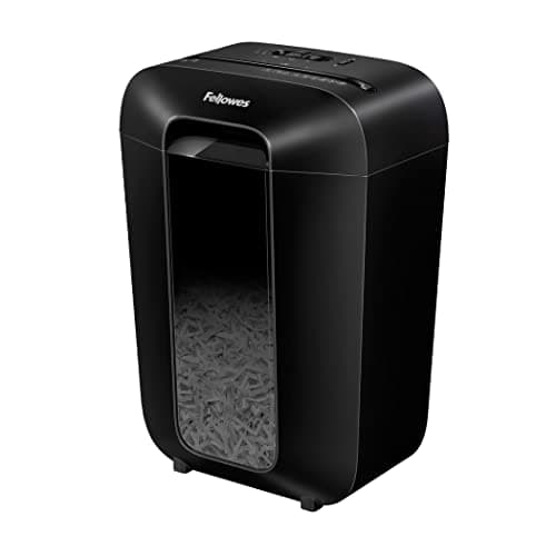 Image of Fellowes Paper Shredder for Home Office Use - 11 Sheet Cross Cut Shredder for Home and Office Use - Deskside Shredder with 18 Litre Bin and Safety Lock - Powershred LX70 - High Security P4 - Black