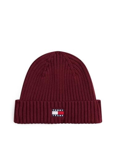 Image of Tommy Jeans Men's TJM Heritage Core Beanie Am0Am13669, Red (Red Wine), One Size