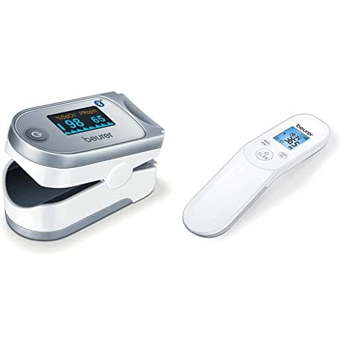 Image of Beurer FT85 Non-Contact Clinical Thermometer | Digital infrared thermometer & PO60 Pulse Oximeter with Bluetooth | Measures Heart Rate and arterial Oxygen Saturation for Those with Medical Conditions