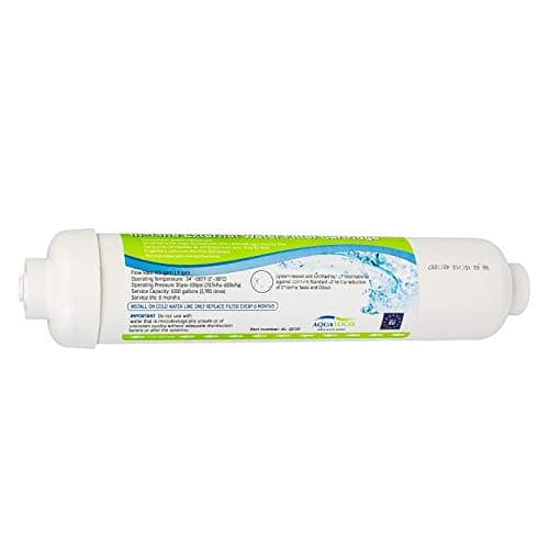 Image of Universal External Undersink Inline Fridge Water Filter with 1/4" (6.35mm) Push Fit Tube Connectors.