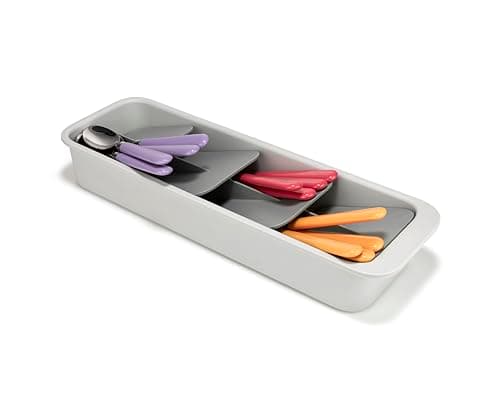 Image of Joseph Joseph DrawerStore Compact Tiered Cutlery Kitchen Drawer Organiser, Dismantles for Easy Cleaning, Recycled Plastic