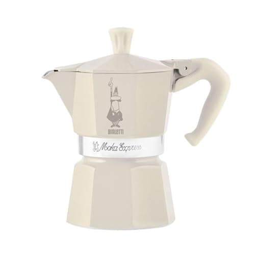 Image of Bialetti Moka Express Iconic Italian Stovetop Espresso Maker (Winter white, Makes 3 Cups)