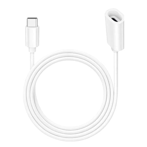 Image of Mlifleue 1 PCS 6M USB C Extension Cable for Ring Solar Panel, Compatible with USBC Male to Female Ring Solar Panel, Pan-Tilt Indoor Camera Security Cameras (White)